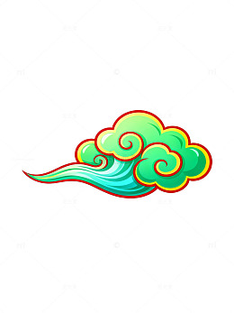 彩色祥云卡通图案06