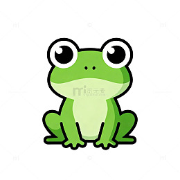 卡通绿色青蛙插画