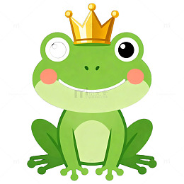 卡通风格青蛙王子插画