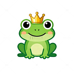 卡通青蛙皇冠插画