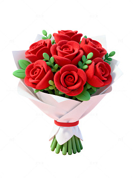 红色玫瑰花束65