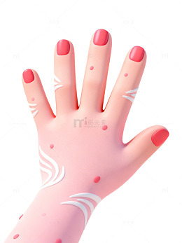粉色手绘美甲图案30