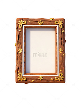 木质纹理金色花边框39