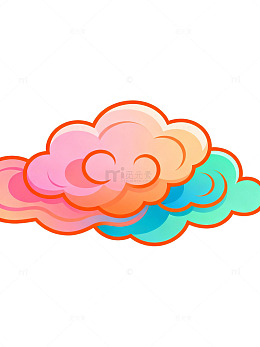 多彩卡通云朵图案21