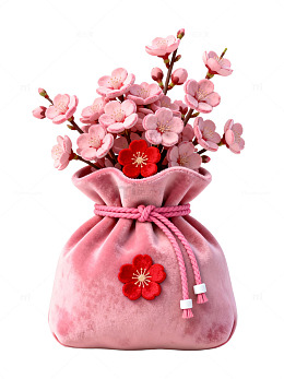 粉色绒布花袋83