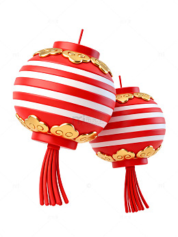 红白条纹灯笼21