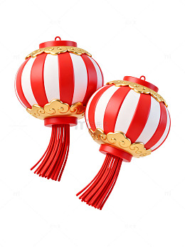 红白条纹灯笼36