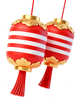 红白条纹灯笼56