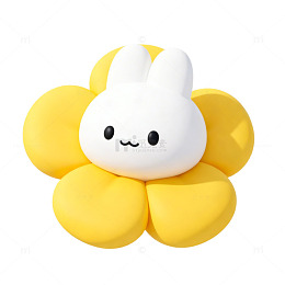 卡通花朵兔子装饰3D模型