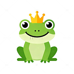 卡通青蛙皇冠插画