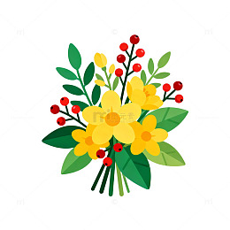 卡通花卉插画设计素材