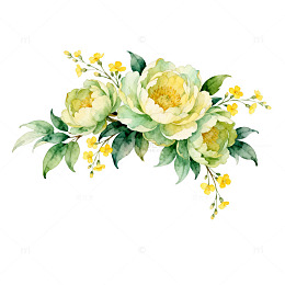 水彩花卉装饰图案设计素材