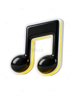 黑黄音乐音符图标18