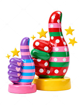 彩色卡通点赞手势35