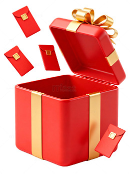 红色礼盒红包设计64