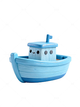 蓝色卡通小船玩偶17