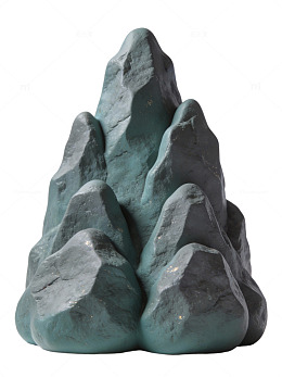 青绿岩石堆叠造型09