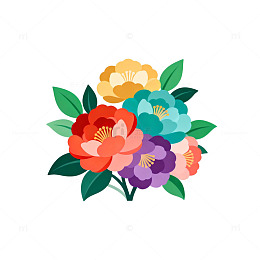 扁平插画花卉设计元素