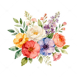 水彩花卉装饰画设计素材