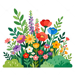 卡通花园插画设计素材