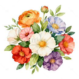 AI水彩花卉装饰画