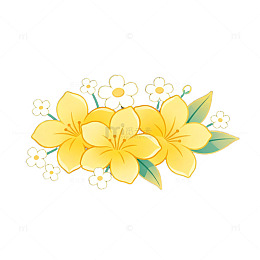 AI生成黄色花卉装饰图案