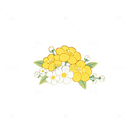 AI生成黄色花卉图案