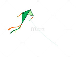 AI绘绿风筝蓝天白云