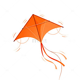 橙色风筝插画