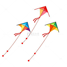 AI生成多彩风筝插画