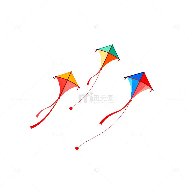 卡通风筝插画设计素材