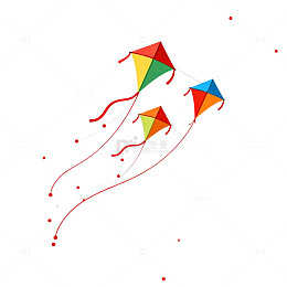 卡通风筝插画设计素材