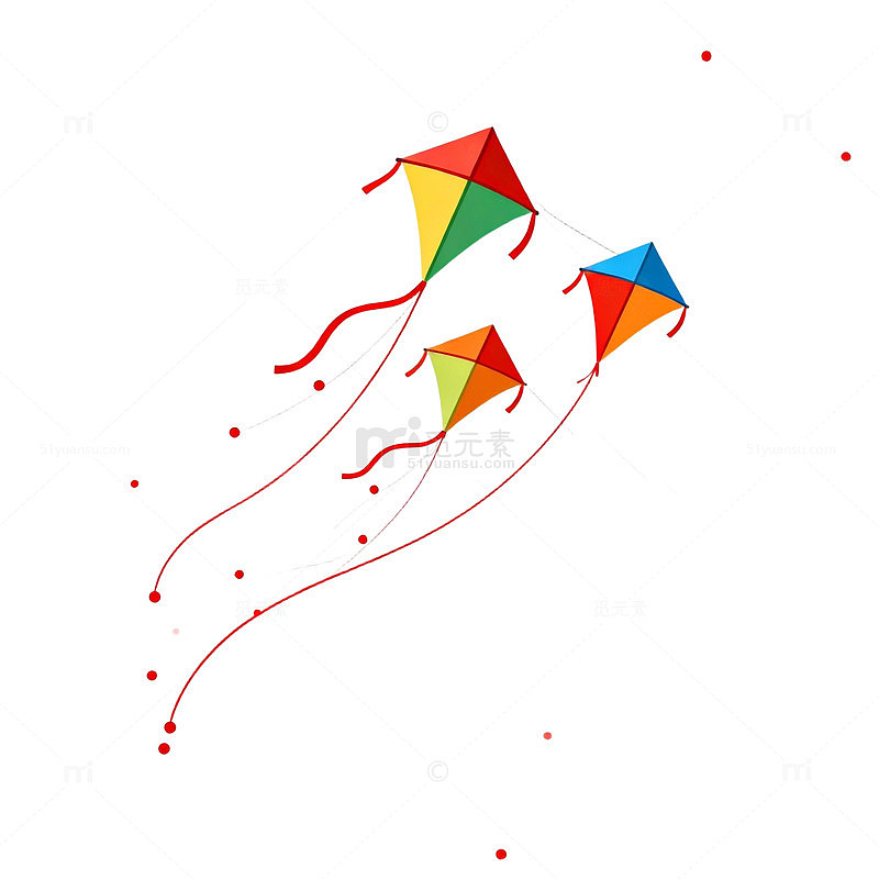 卡通风筝插画设计素材