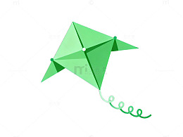 绿色折纸风筝图样