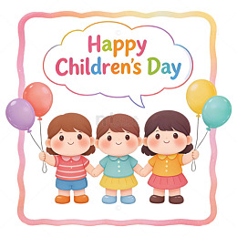 儿童节手绘气球庆祝元素