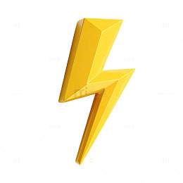 金色闪电立体图标