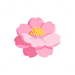 AI生成粉色花朵插画