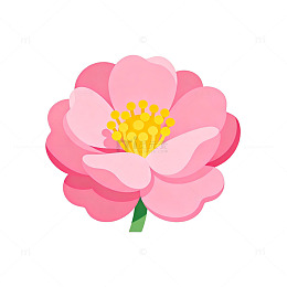 卡通风格粉色花朵插画素材