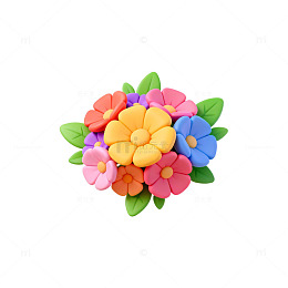 橡皮泥手工制作彩色花朵