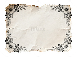 复古花纹纸片设计素材