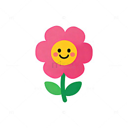 卡通笑脸花朵图标设计素材