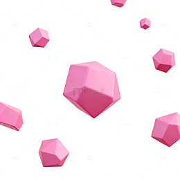 粉色立方体悬浮设计元素
