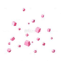 粉色立体几何空间设计