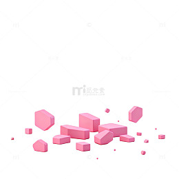 粉色立方体抽象艺术图