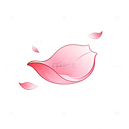 粉色花瓣卡通插画