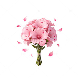 AI生成粉色花束插画