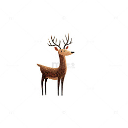 简约麋鹿图案插画设计元素