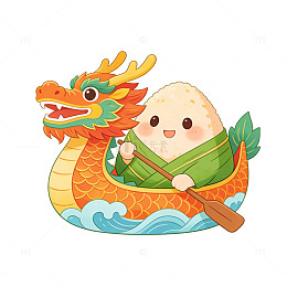 端午节可爱卡通龙舟