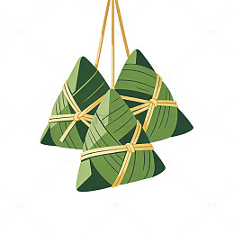 国风扁平传统粽子插画