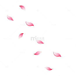 简约风粉色花瓣飘落插画